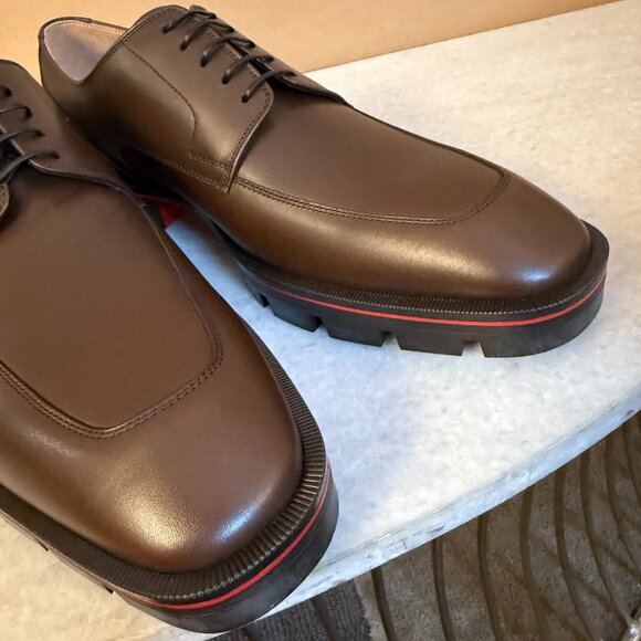 Christian Louboutin 3230966 Mens Davisol Brown Lug Sole Derby Shoe 43, 45 - Picture 13 of 14